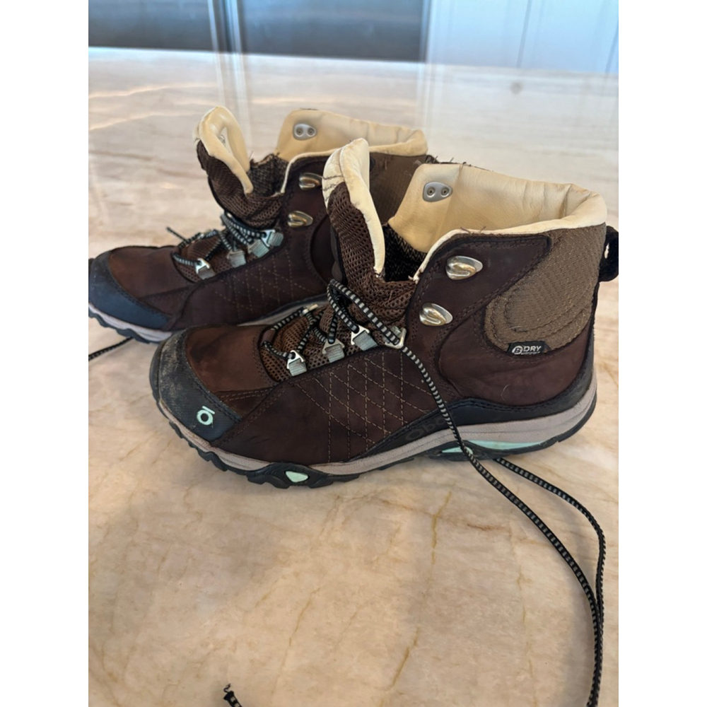 Women's Oboz Lace Up Boots 7.5 Brown Beige